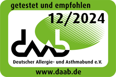 Daab-Siegel 12/2024 empfohlen vom Deutschen Allergie- und Astmabund