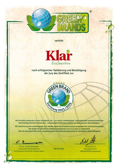 Green Brands Certificate Klar 2023